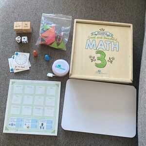 Math 3 The Good & the Beautiful Manipulative box and used book